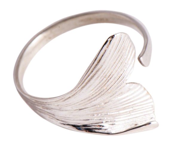 Ginkgoblatt Ring, 925 Silber
