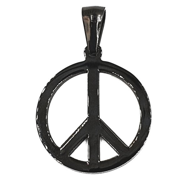 Peace Anhänger schwarz, Edelstahl