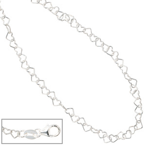JOBO Kinder Collier Halskette aus Herzen Herzchen 925 Sterling Silber 35 cm Kette